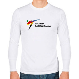 Мужской лонгслив хлопок с принтом World Taekwondo logo в Кировске, 100% хлопок |  | world taekwondo | wt | логотип | тхэквондо