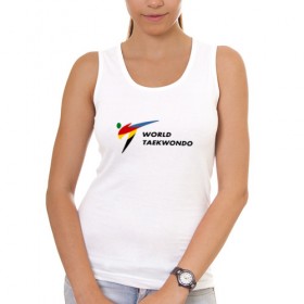 Женская майка хлопок с принтом World Taekwondo logo в Кировске, 95% хлопок, 5% эластан |  | world taekwondo | wt | логотип | тхэквондо