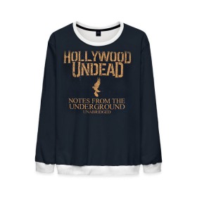 Мужской свитшот 3D с принтом Hollywood Undead в Кировске, 100% полиэстер с мягким внутренним слоем | круглый вырез горловины, мягкая резинка на манжетах и поясе, свободная посадка по фигуре | hollywood undead | голливудская нежить