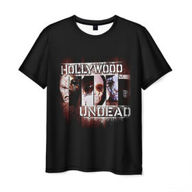Мужская футболка 3D с принтом Hollywood Undead 5 в Кировске, 100% полиэфир | прямой крой, круглый вырез горловины, длина до линии бедер | 