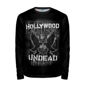 Мужской лонгслив 3D с принтом Hollywood Undead 10 в Кировске, 100% полиэстер | длинные рукава, круглый вырез горловины, полуприлегающий силуэт | hollywood undead | голливудская нежить