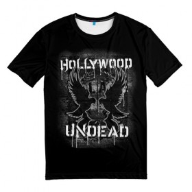 Мужская футболка 3D с принтом Hollywood Undead 10 в Кировске, 100% полиэфир | прямой крой, круглый вырез горловины, длина до линии бедер | hollywood undead | голливудская нежить