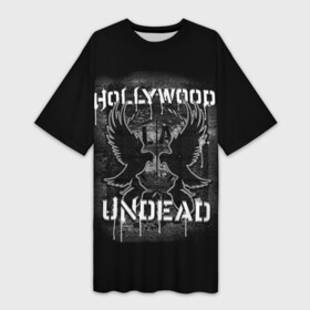 Платье-футболка 3D с принтом Hollywood Undead 10 в Кировске,  |  | hollywood undead | голливудская нежить