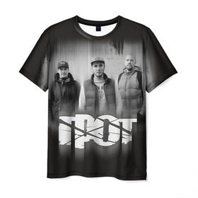 Мужская футболка 3D с принтом ГРОТ в Кировске, 100% полиэфир | прямой крой, круглый вырез горловины, длина до линии бедер | grot55 | rap | грот | рэп | хип хоп