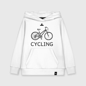 Детская толстовка хлопок с принтом I love cycling в Кировске, 100% хлопок | Круглый горловой вырез, эластичные манжеты, пояс, капюшен | bicycle | bike | bmx | cycling | enjoy | i | like | love | moto | ride | rider | sport | байк | велик | вело | велосипед | велосипедист | ездить | зож | катать | кататься | лето | спорт | спортсмен