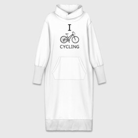 Платье удлиненное хлопок с принтом I love cycling в Кировске,  |  | bicycle | bike | bmx | cycling | enjoy | i | like | love | moto | ride | rider | sport | байк | велик | вело | велосипед | велосипедист | ездить | зож | катать | кататься | лето | спорт | спортсмен