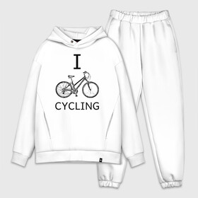 Мужской костюм хлопок OVERSIZE с принтом I love cycling в Кировске,  |  | bicycle | bike | bmx | cycling | enjoy | i | like | love | moto | ride | rider | sport | байк | велик | вело | велосипед | велосипедист | ездить | зож | катать | кататься | лето | спорт | спортсмен