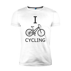 Мужская футболка премиум с принтом I love cycling в Кировске, 92% хлопок, 8% лайкра | приталенный силуэт, круглый вырез ворота, длина до линии бедра, короткий рукав | bicycle | bike | bmx | cycling | enjoy | i | like | love | moto | ride | rider | sport | байк | велик | вело | велосипед | велосипедист | ездить | зож | катать | кататься | лето | спорт | спортсмен
