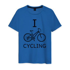Мужская футболка хлопок с принтом I love cycling в Кировске, 100% хлопок | прямой крой, круглый вырез горловины, длина до линии бедер, слегка спущенное плечо. | bicycle | bike | bmx | cycling | enjoy | i | like | love | moto | ride | rider | sport | байк | велик | вело | велосипед | велосипедист | ездить | зож | катать | кататься | лето | спорт | спортсмен