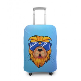 Чехол для чемодана 3D с принтом Dog hipster в Кировске, 86% полиэфир, 14% спандекс | двустороннее нанесение принта, прорези для ручек и колес | animal | beast | brand | brute | dog | pet | голова животного | животные | лето | очки | собака | хипстер | шерсть
