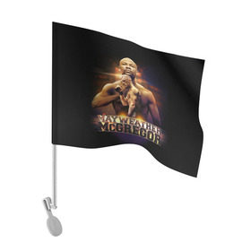 Флаг для автомобиля с принтом Mayweather vs McGregor в Кировске, 100% полиэстер | Размер: 30*21 см | конор макгрегор | флойд мейвезер