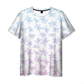 Мужская футболка 3D с принтом Palm Rise Gradient в Кировске, 100% полиэфир | прямой крой, круглый вырез горловины, длина до линии бедер | palm | rise