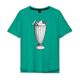 Мужская футболка хлопок Oversize с принтом 5$ Milkshake в Кировске, 100% хлопок | свободный крой, круглый ворот, “спинка” длиннее передней части | pulp fiction | винсент вега | криминальное чтиво | милкшейк | мия уоллес | пятидолларовый молочный коктейль