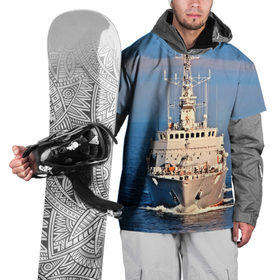 Накидка на куртку 3D с принтом Тральщик в Кировске, 100% полиэстер |  | Тематика изображения на принте: балтийское море | корабль | судно | флот