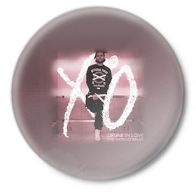 Значок с принтом The Weeknd в Кировске,  металл | круглая форма, металлическая застежка в виде булавки | 