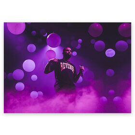 Поздравительная открытка с принтом Drake в Кировске, 100% бумага | плотность бумаги 280 г/м2, матовая, на обратной стороне линовка и место для марки
 | aubrey drake graham | дрейк | дрэйк