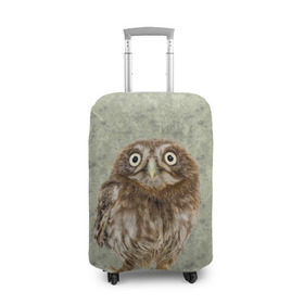Чехол для чемодана 3D с принтом Удивленная сова в Кировске, 86% полиэфир, 14% спандекс | двустороннее нанесение принта, прорези для ручек и колес | орнамент | сова