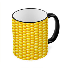 Кружка 3D с принтом Сладкая вареная кукуруза в Кировске, керамика | ёмкость 330 мл | Тематика изображения на принте: еда | кукуруза