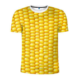 Мужская футболка 3D спортивная с принтом Сладкая вареная кукуруза в Кировске, 100% полиэстер с улучшенными характеристиками | приталенный силуэт, круглая горловина, широкие плечи, сужается к линии бедра | еда | кукуруза