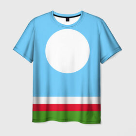 Мужская футболка 3D с принтом Республика Саха (Якутия) в Кировске, 100% полиэфир | прямой крой, круглый вырез горловины, длина до линии бедер | саха | якутия