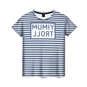 Женская футболка 3D с принтом Мумий Тролль в Кировске, 100% полиэфир ( синтетическое хлопкоподобное полотно) | прямой крой, круглый вырез горловины, длина до линии бедер | илья лагутенко | мумий тролль | русский рок.