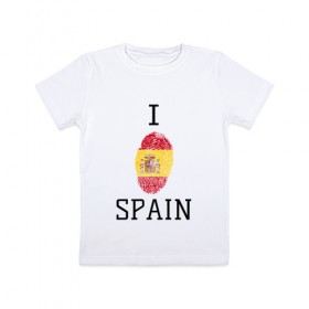 Детская футболка хлопок с принтом Отпечаток испании в Кировске, 100% хлопок | круглый вырез горловины, полуприлегающий силуэт, длина до линии бедер | 