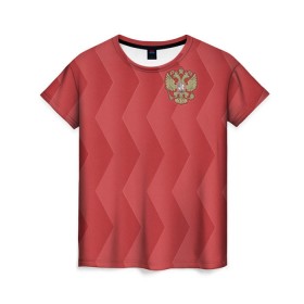 Женская футболка 3D с принтом Сборная России в Кировске, 100% полиэфир ( синтетическое хлопкоподобное полотно) | прямой крой, круглый вырез горловины, длина до линии бедер | 2017 |   | конфедераций | кубок | россия | сборная
