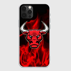 Чехол для iPhone 12 Pro Max с принтом Angry bull в Кировске, Силикон |  | 3d | angry bull | in fire | бык | в огне | дым | животные | мощь | огненный | огонь | пламя | пожар | сила | стихия
