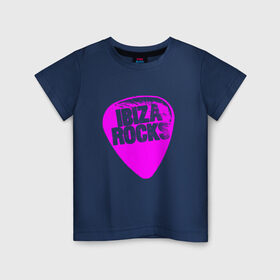 Детская футболка хлопок с принтом Ibiza Rocks Pink в Кировске, 100% хлопок | круглый вырез горловины, полуприлегающий силуэт, длина до линии бедер | Тематика изображения на принте: 