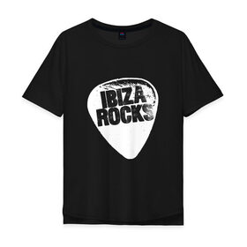 Мужская футболка хлопок Oversize с принтом Ibiza Rocks Black & White в Кировске, 100% хлопок | свободный крой, круглый ворот, “спинка” длиннее передней части | dj | ibiza | pink | rocks | вечеринка | гламур | диджей | дизайн | ибица | клуб | мода | остров | отпуск | пафос | путешествие | рок | стиль