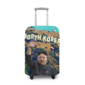 Чехол для чемодана 3D с принтом NORTH KOREA в Кировске, 86% полиэфир, 14% спандекс | двустороннее нанесение принта, прорези для ручек и колес | hollywood | kim jong un | north korea | ким чен ын | северная корея
