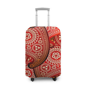 Чехол для чемодана 3D с принтом Турецкий огурец в Кировске, 86% полиэфир, 14% спандекс | двустороннее нанесение принта, прорези для ручек и колес | 3d | абстракция | арт | индийский | турецкий огурец | узор | фигуры | цветы