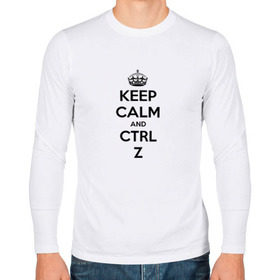 Мужской лонгслив хлопок с принтом Keep Calm And Ctrl + Z в Кировске, 100% хлопок |  | ctrl + z | ctrl. z | keep calm | keep calm and | keep calm and ctrl z