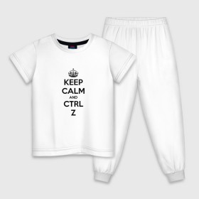 Детская пижама хлопок с принтом Keep Calm And Ctrl + Z в Кировске, 100% хлопок |  брюки и футболка прямого кроя, без карманов, на брюках мягкая резинка на поясе и по низу штанин
 | ctrl + z | ctrl. z | keep calm | keep calm and | keep calm and ctrl z