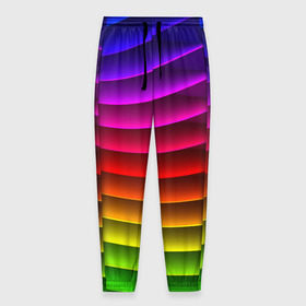 Мужские брюки 3D с принтом Радужные цвета в Кировске, 100% полиэстер | манжеты по низу, эластичный пояс регулируется шнурком, по бокам два кармана без застежек, внутренняя часть кармана из мелкой сетки | радуга | цвет