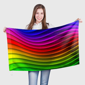 Флаг 3D с принтом Радужные цвета в Кировске, 100% полиэстер | плотность ткани — 95 г/м2, размер — 67 х 109 см. Принт наносится с одной стороны | радуга | цвет
