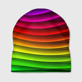 Шапка 3D с принтом Радужные цвета в Кировске, 100% полиэстер | универсальный размер, печать по всей поверхности изделия | радуга | цвет