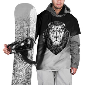 Накидка на куртку 3D с принтом Лев в Кировске, 100% полиэстер |  | Тематика изображения на принте: 3d | арт | голова животного | король | лев | природа | сила | царь