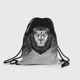 Рюкзак-мешок 3D с принтом Лев в Кировске, 100% полиэстер | плотность ткани — 200 г/м2, размер — 35 х 45 см; лямки — толстые шнурки, застежка на шнуровке, без карманов и подкладки | 3d | арт | голова животного | король | лев | природа | сила | царь