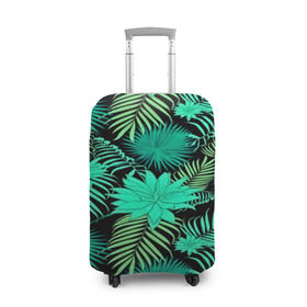 Чехол для чемодана 3D с принтом Tropical pattern в Кировске, 86% полиэфир, 14% спандекс | двустороннее нанесение принта, прорези для ручек и колес | 3d | арт | лето | листья | пальмы | текстура | узор | цветы