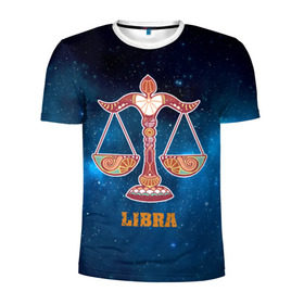 Мужская футболка 3D спортивная с принтом Весы в Кировске, 100% полиэстер с улучшенными характеристиками | приталенный силуэт, круглая горловина, широкие плечи, сужается к линии бедра | звезды | космос | созвездие