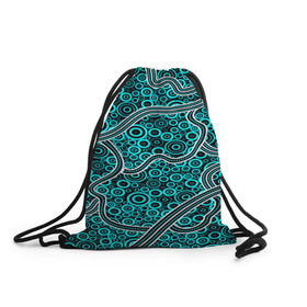 Рюкзак-мешок 3D с принтом Aboriginal pattern в Кировске, 100% полиэстер | плотность ткани — 200 г/м2, размер — 35 х 45 см; лямки — толстые шнурки, застежка на шнуровке, без карманов и подкладки | абстракции | арт | волны | узор | фигуры
