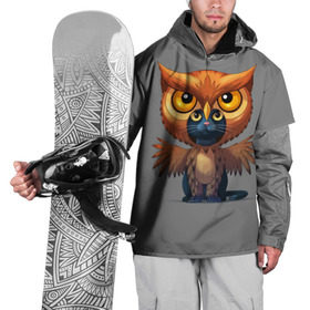 Накидка на куртку 3D с принтом Совокот в Кировске, 100% полиэстер |  | Тематика изображения на принте: cat | craft the world | owl | кот | кошка | птица | сова