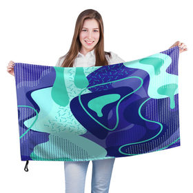 Флаг 3D с принтом Sky pattern в Кировске, 100% полиэстер | плотность ткани — 95 г/м2, размер — 67 х 109 см. Принт наносится с одной стороны | 3d | abstraction | абстракция | геометрия | грани | линии | полигоны | сочетания | текстура | треугольники