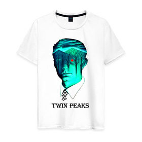 Мужская футболка хлопок с принтом Twin Peaks в Кировске, 100% хлопок | прямой крой, круглый вырез горловины, длина до линии бедер, слегка спущенное плечо. | арт | дейл купер | сериал | твин пикс | фильм