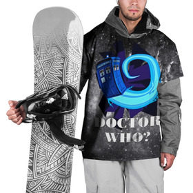 Накидка на куртку 3D с принтом Doctor who? в Кировске, 100% полиэстер |  | Тематика изображения на принте: 3d | арт | доктор кто | звезды | космос | надпись | сериал | фильмы