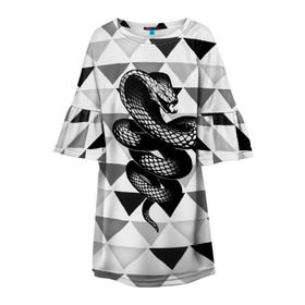 Детское платье 3D с принтом Snake в Кировске, 100% полиэстер | прямой силуэт, чуть расширенный к низу. Круглая горловина, на рукавах — воланы | Тематика изображения на принте: 3d | snake | животные | змея | ползучие | хладнокровные | чешуя