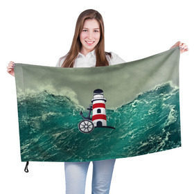 Флаг 3D с принтом Морской в Кировске, 100% полиэстер | плотность ткани — 95 г/м2, размер — 67 х 109 см. Принт наносится с одной стороны | 3d | blue | брызги | вмф | вода | военный | волны | исторический | капли | корабль | лето | море | моряк | океан | природа | фрегат | шторм