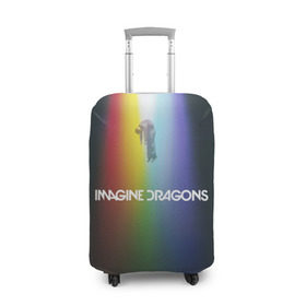Чехол для чемодана 3D с принтом Imagine Dragons в Кировске, 86% полиэфир, 14% спандекс | двустороннее нанесение принта, прорези для ручек и колес | demons | evolve | mirrors | radioactive | драконы | космос | музыка | нло | ночь | поп | радуга | рок | свет