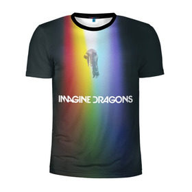 Мужская футболка 3D спортивная с принтом Imagine Dragons в Кировске, 100% полиэстер с улучшенными характеристиками | приталенный силуэт, круглая горловина, широкие плечи, сужается к линии бедра | demons | evolve | mirrors | radioactive | драконы | космос | музыка | нло | ночь | поп | радуга | рок | свет